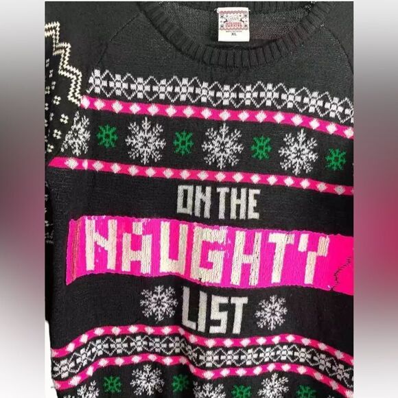 Christmas sweater naughty or nice sequin rub and switch size xxxl - Picture 4 of 5